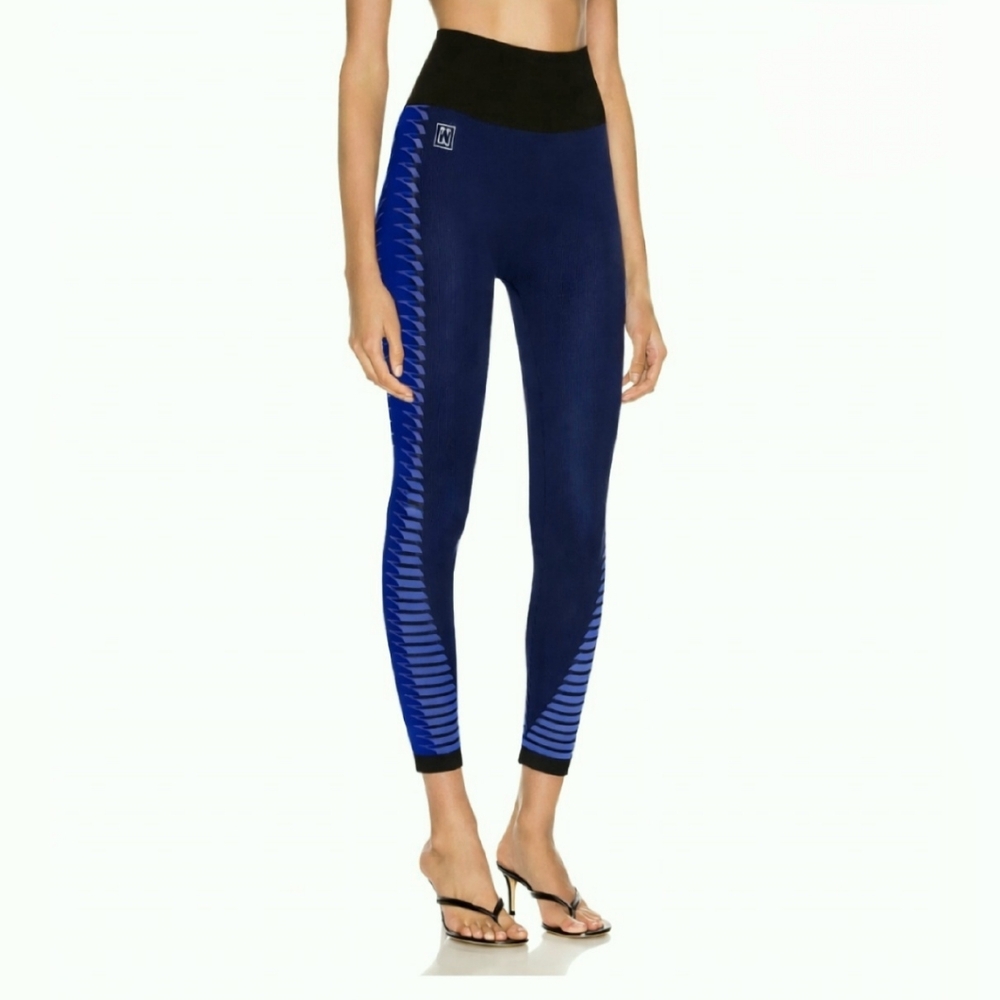 NWT WOLFORD Leggings Indigo Berry/ Black Leggings Medium